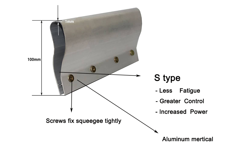 Screen printing aluminum handle of squeegee